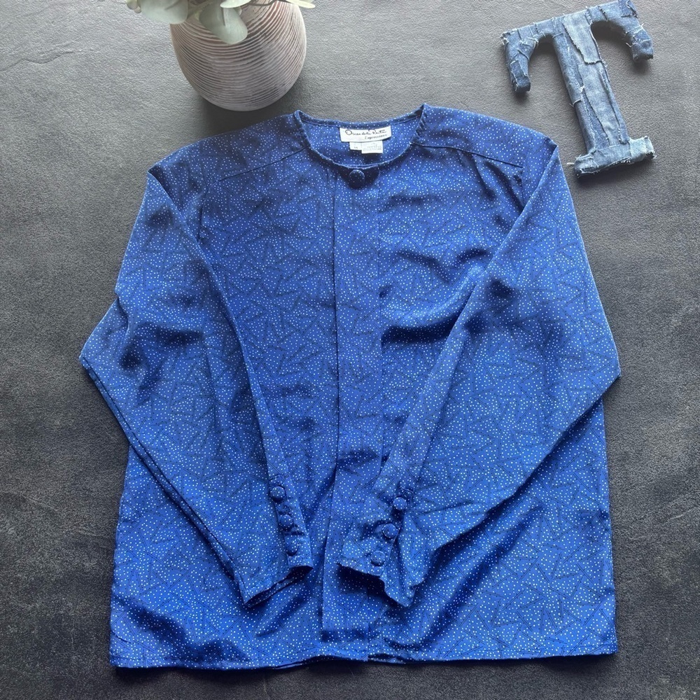 Vintage Oscar de la Renta Expressions Blouse - Size 14 - Picture 2 of 5
